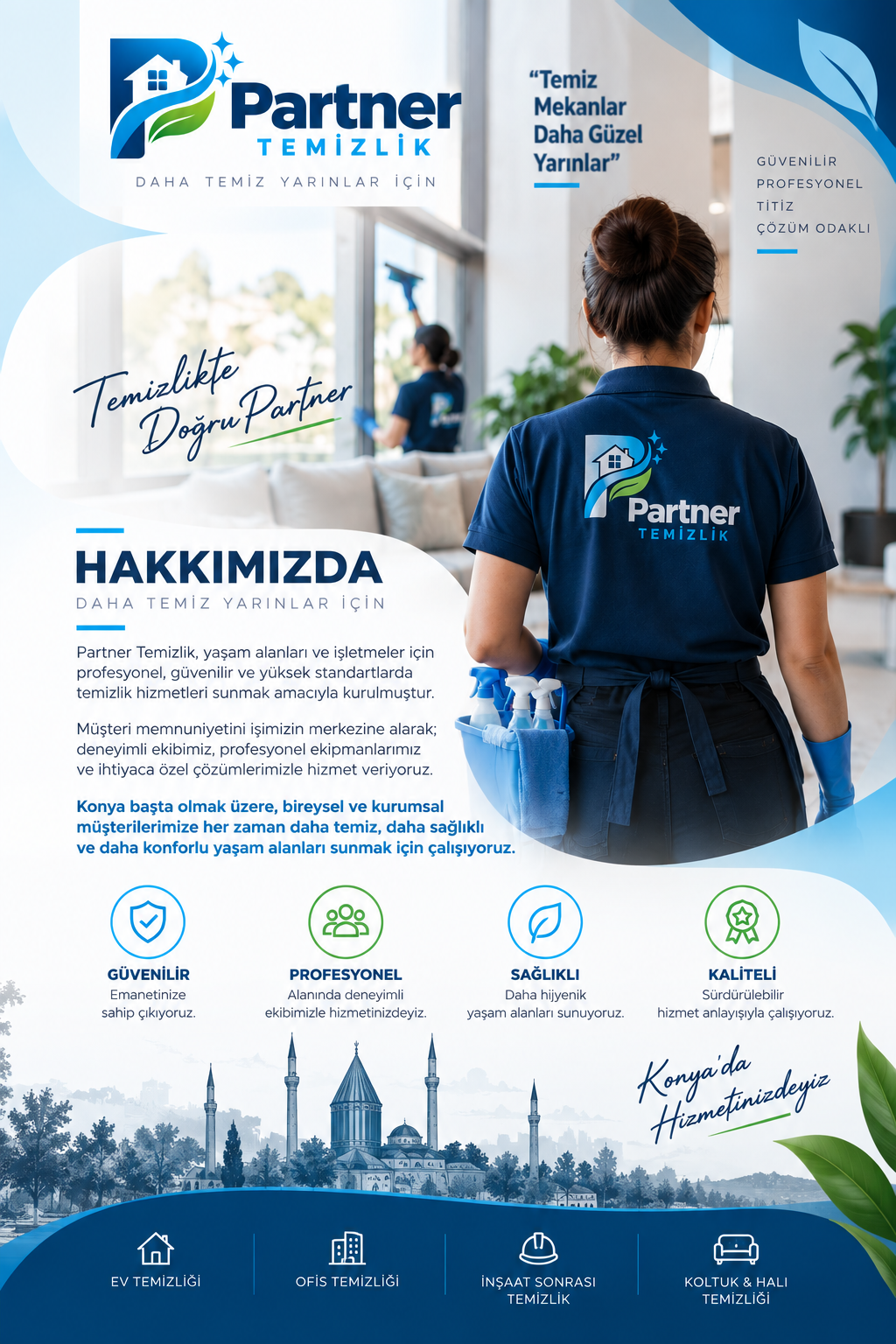 Konya profesyonel temizlik şirketi Partner Temizlik ekibi